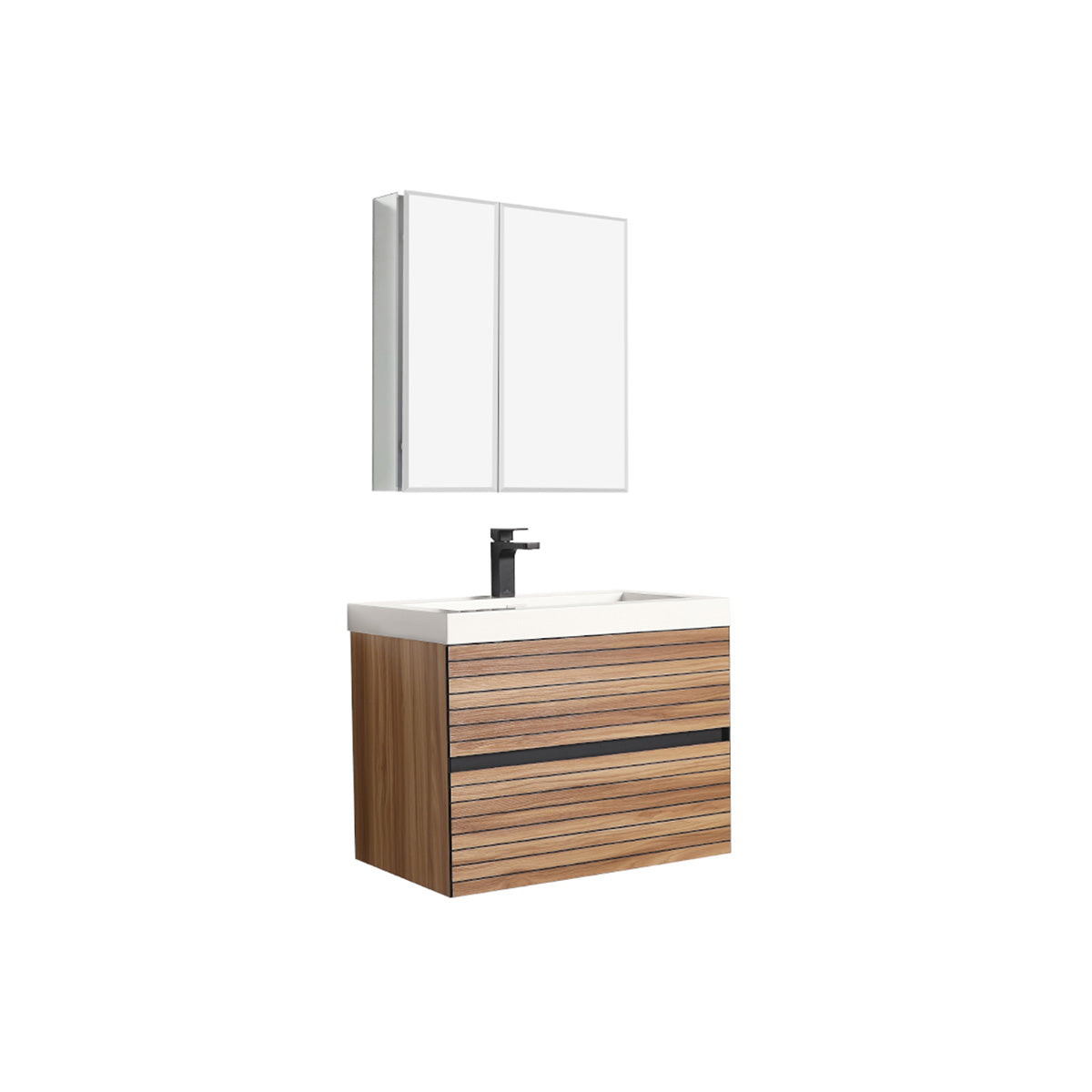 Annecy Maple Strip 30″ Vanity with Ceramic Top-Mount Basin