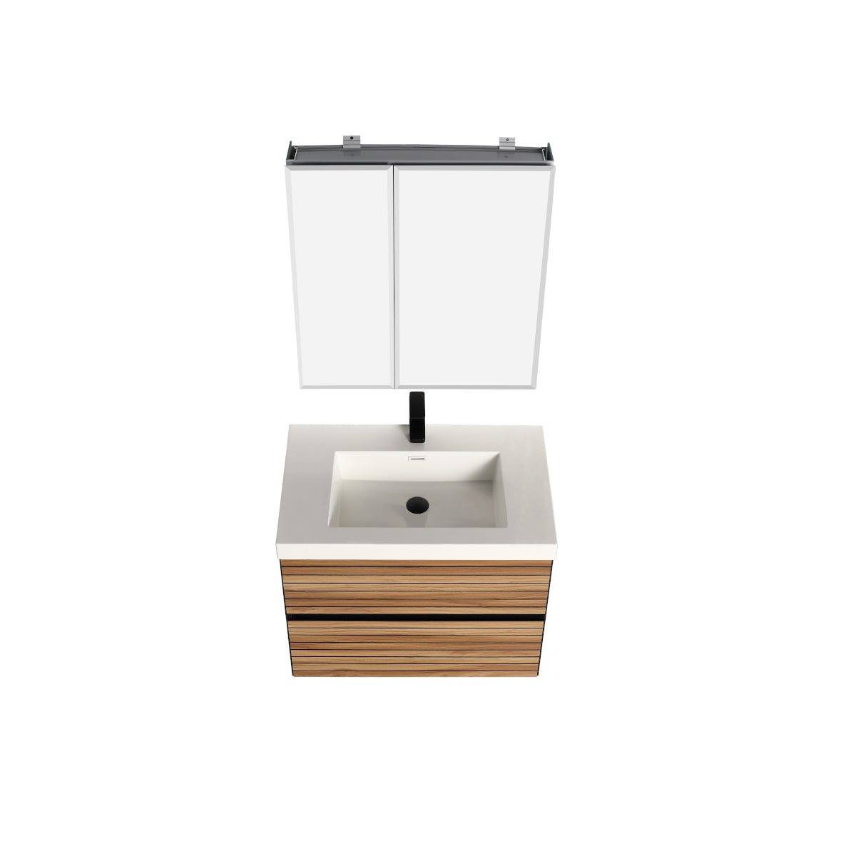 Annecy Maple Strip 30″ Vanity with Ceramic Top-Mount Basin