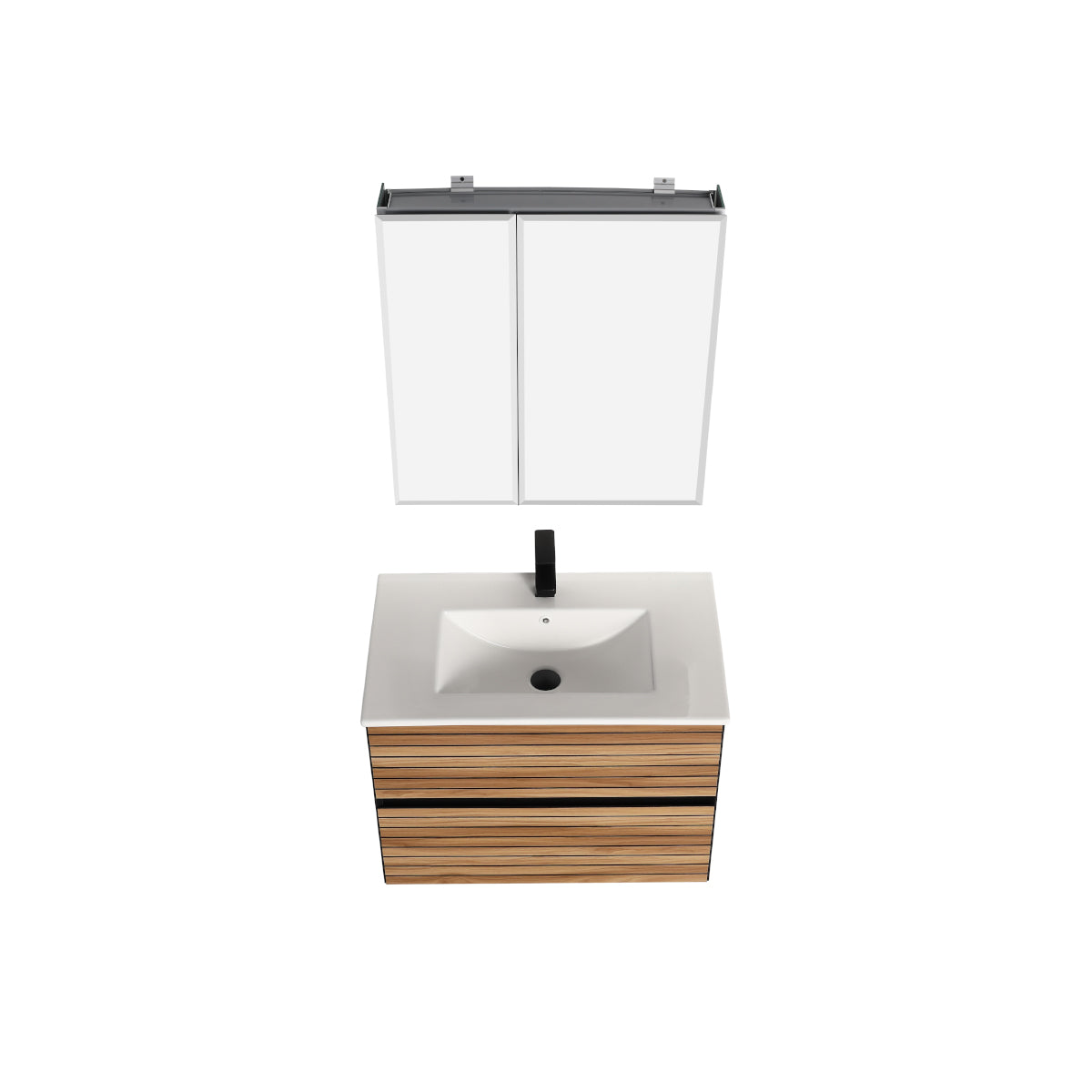 Annecy Maple Strip 30″ Vanity with Ceramic Top-Mount Basin