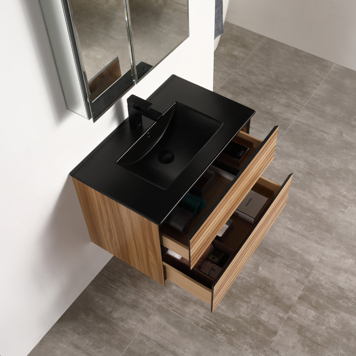 Annecy Maple Strip 30″ Vanity with Ceramic Top-Mount Basin