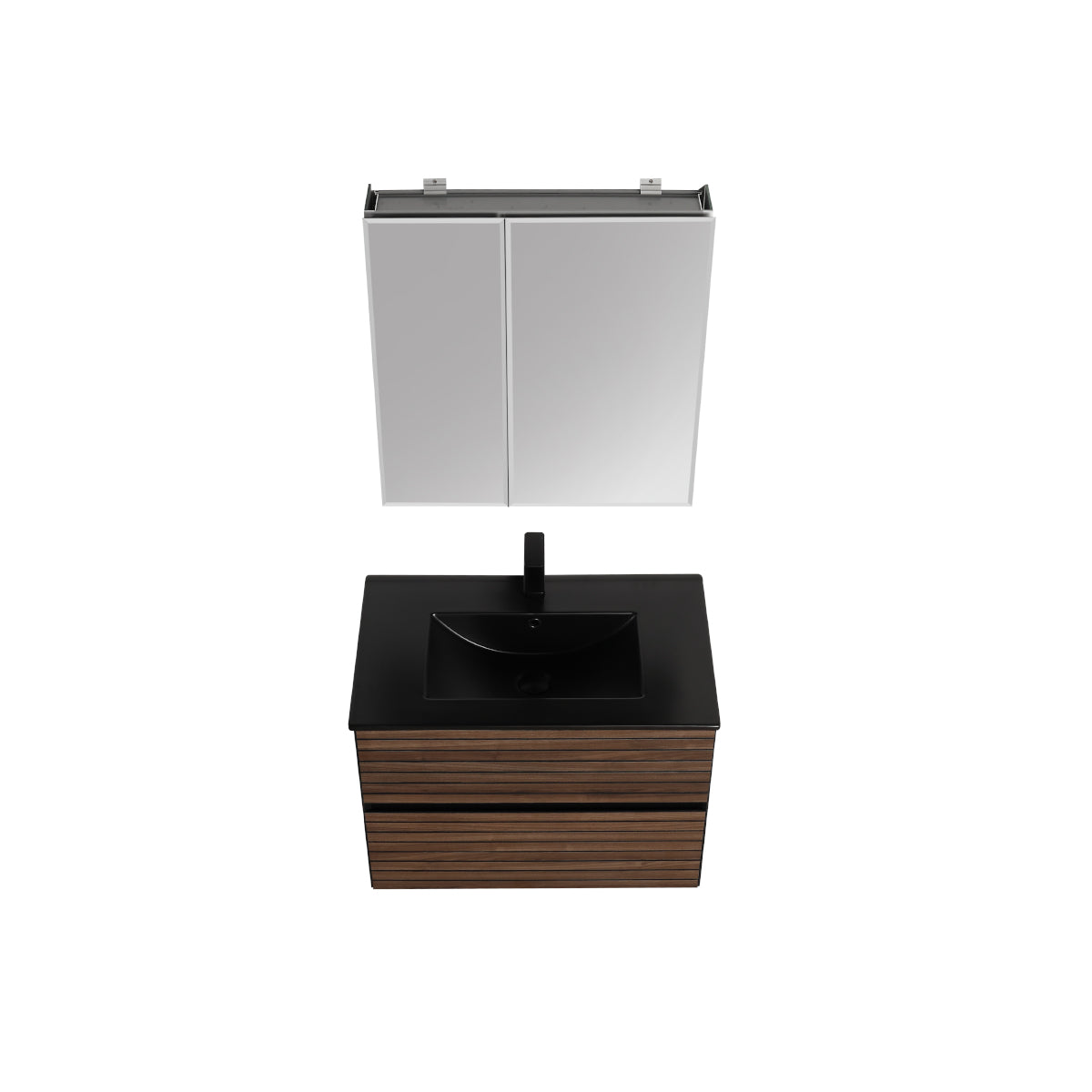 Annecy Dark Walnut Strip 30″ Vanity with Ceramic Top-Mount Basin