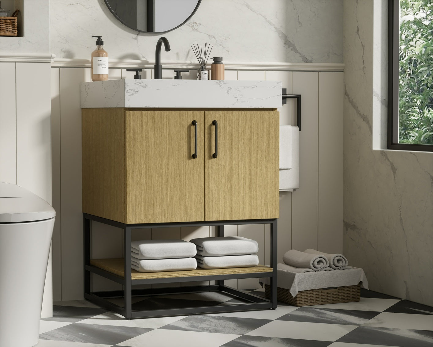 24 inch Single Bathroom Vanity in Honey Brown VF29224MHB