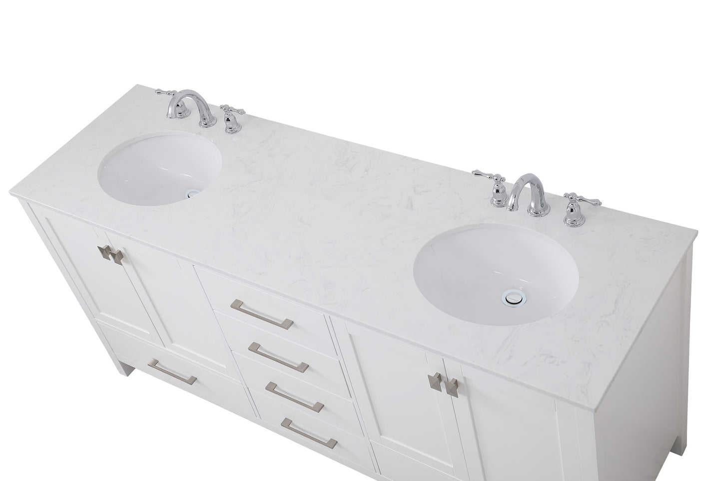 72 inch Double Bathroom Vanity in White VF18872DWH