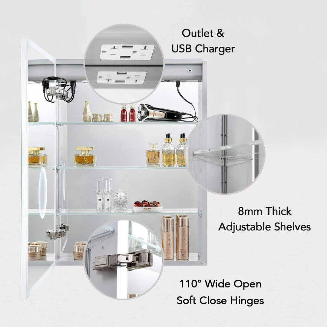 Sirius – LED Medicine Cabinet with Clock