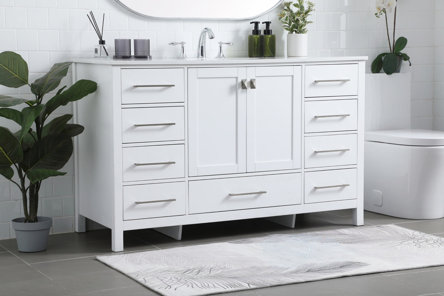 Irene Vanity Cabinet 9Dw2Dr 54x22x34 White VF18854WH