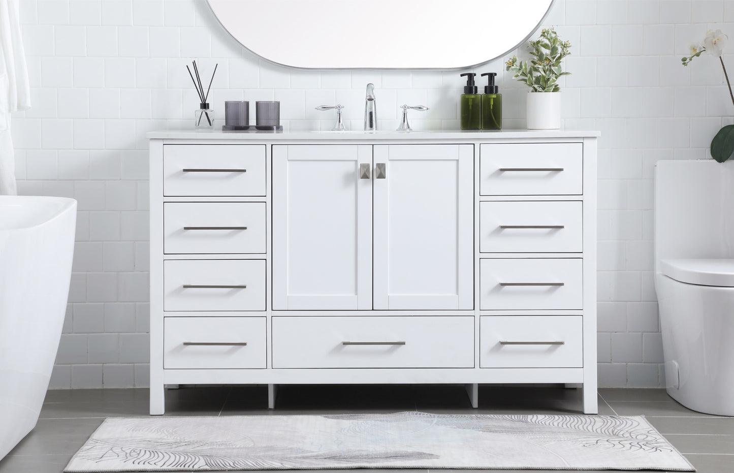 Irene Vanity Cabinet 9Dw2Dr 54x22x34 White VF18854WH