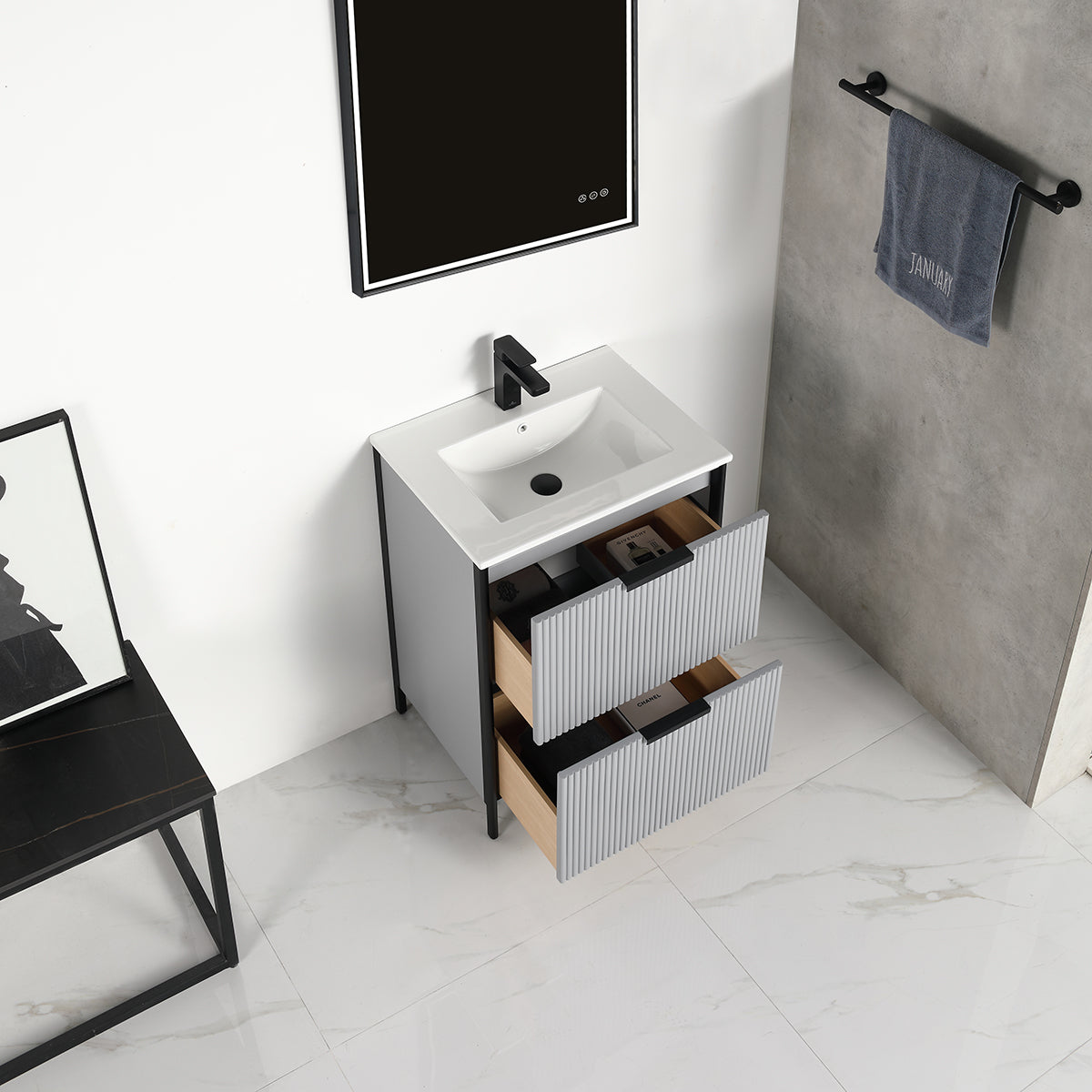 Zurich 24″ Metal Gray Vanity