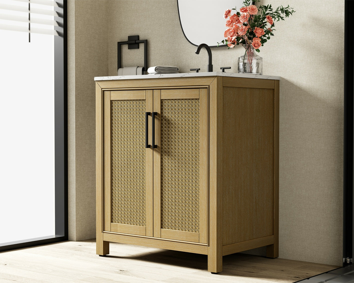30 Inch Single Bathroom Vanity In Linen Oak VF29530LO