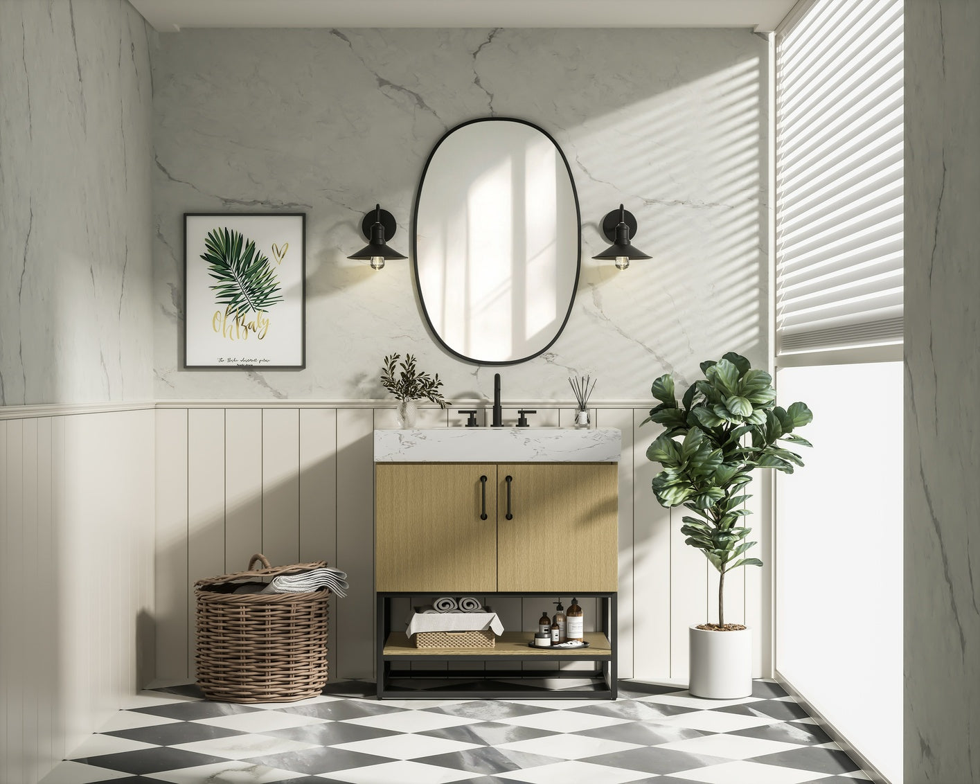 30 inch Single Bathroom Vanity in Honey Brown VF29230MHB