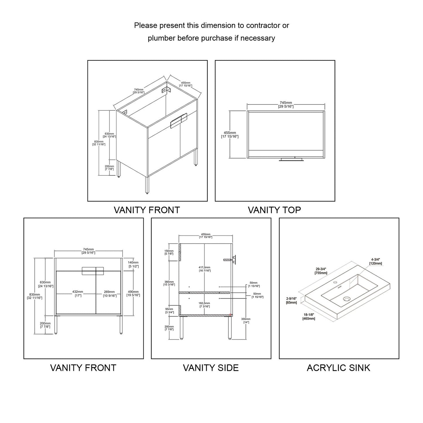 Bari Freestanding Bathroom Vanity with Sink