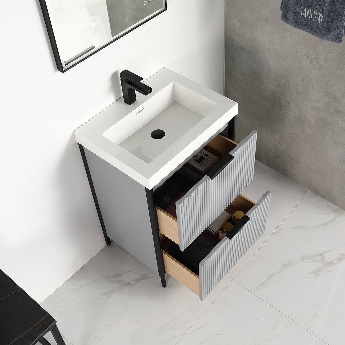 Zurich 24″ Metal Gray Vanity