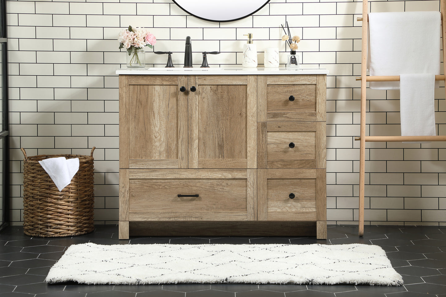 42 inch Single bathroom vanity in natural oak VF2842NT