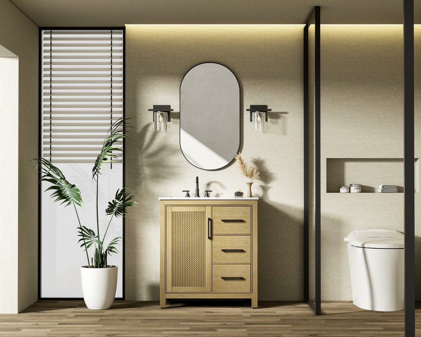 32 Inch Single Bathroom Vanity In Linen Oak VF29532LO