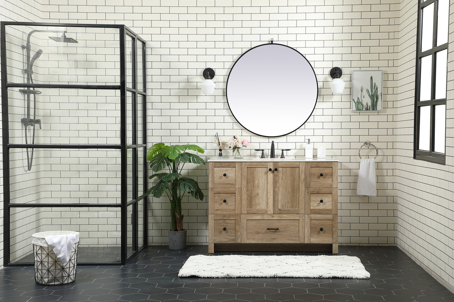 48 inch Single bathroom vanity in natural oak VF2848NT