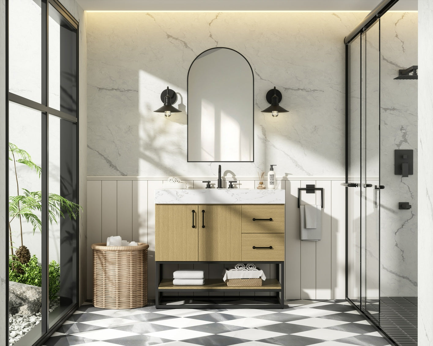 36 inch Single Bathroom Vanity in Honey Brown VF29236MHB