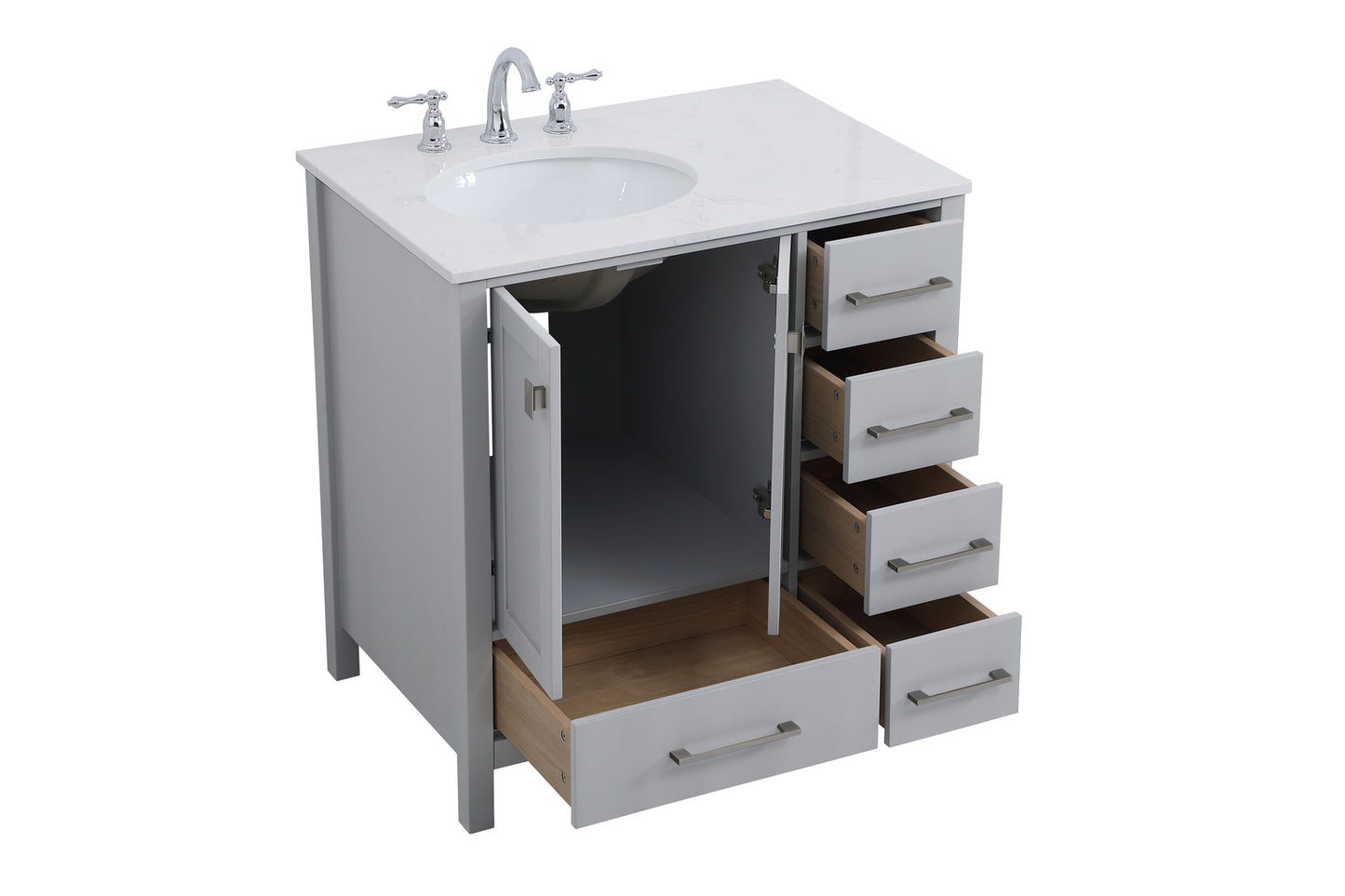 32 inch Single Bathroom Vanity in Gray VF18832GR