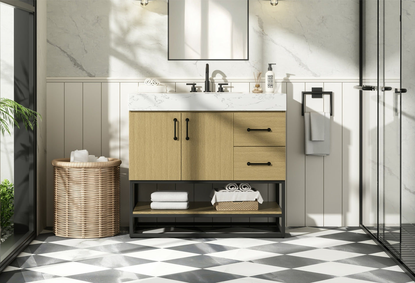 36 inch Single Bathroom Vanity in Honey Brown VF29236MHB