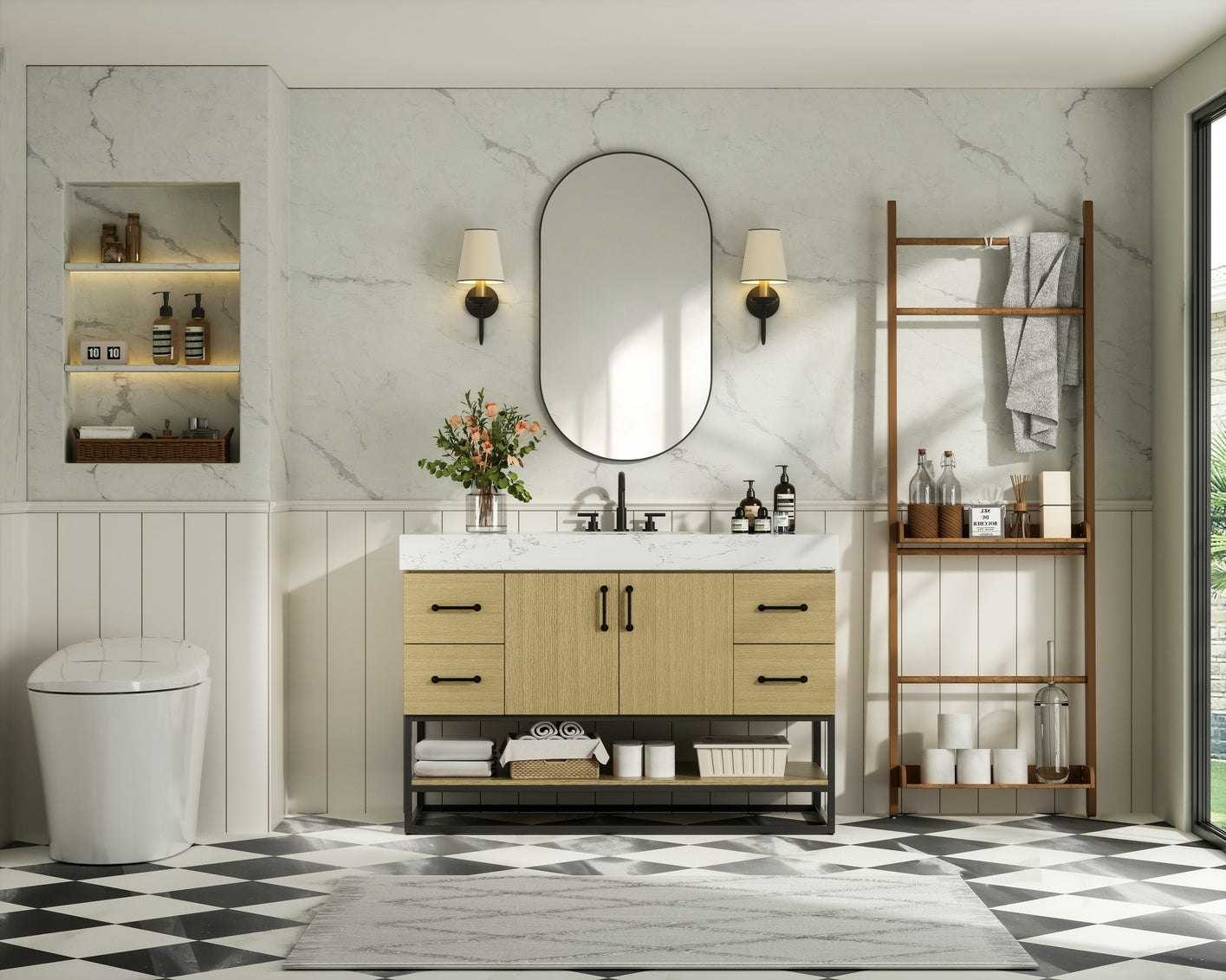 48 inch Single Bathroom Vanity in Honey Brown VF29248MHB
