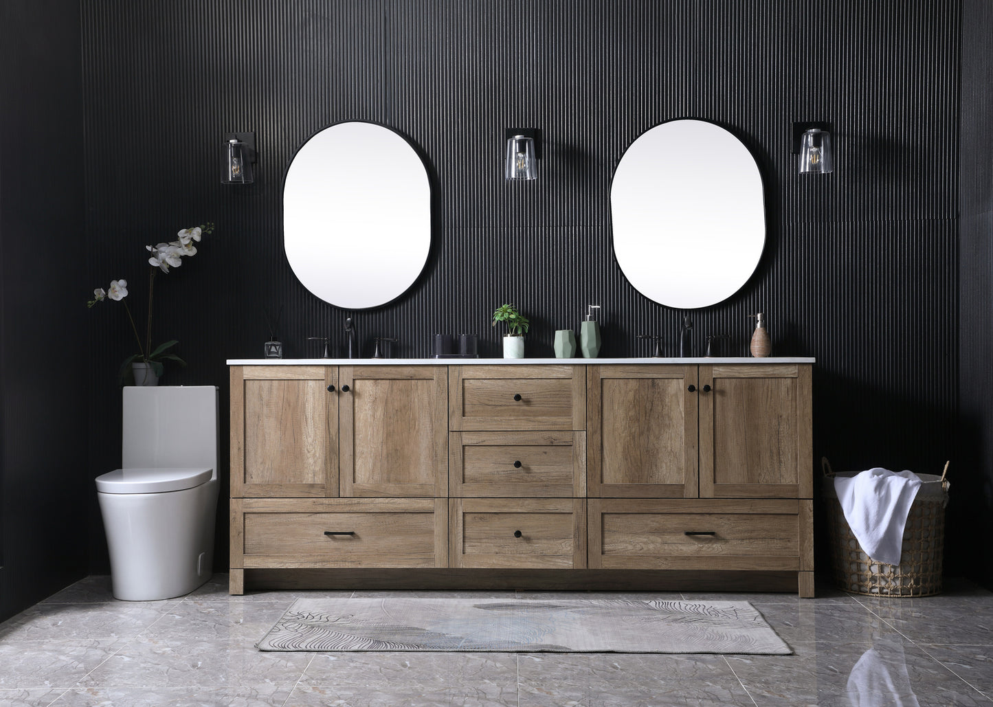 84 inch Double bathroom vanity in natural oak VF2884DNT