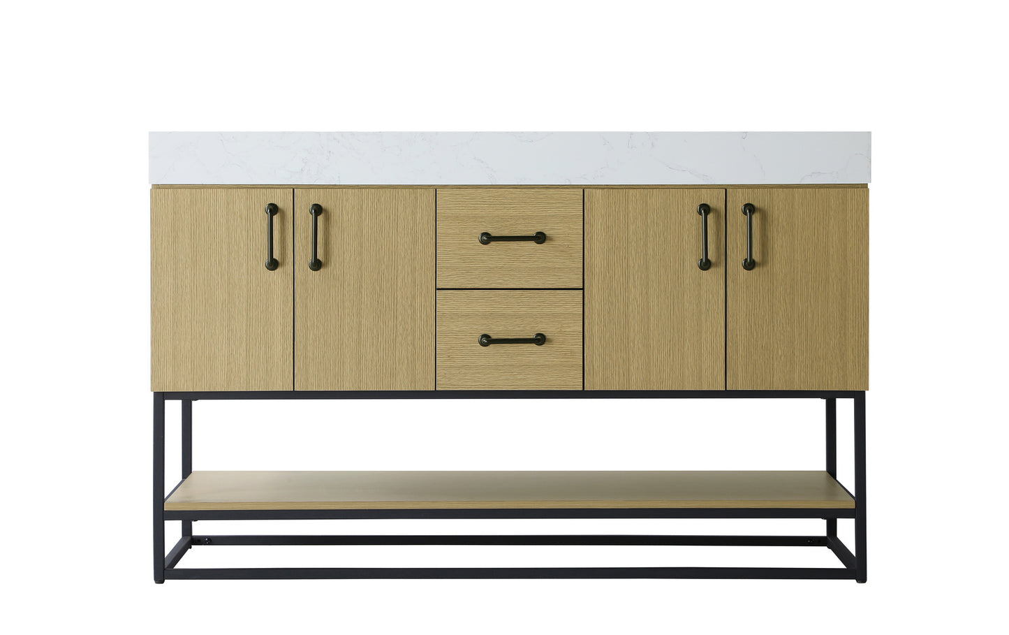 54 inch Double Bathroom Vanity in Honey Brown VF29254DMHB