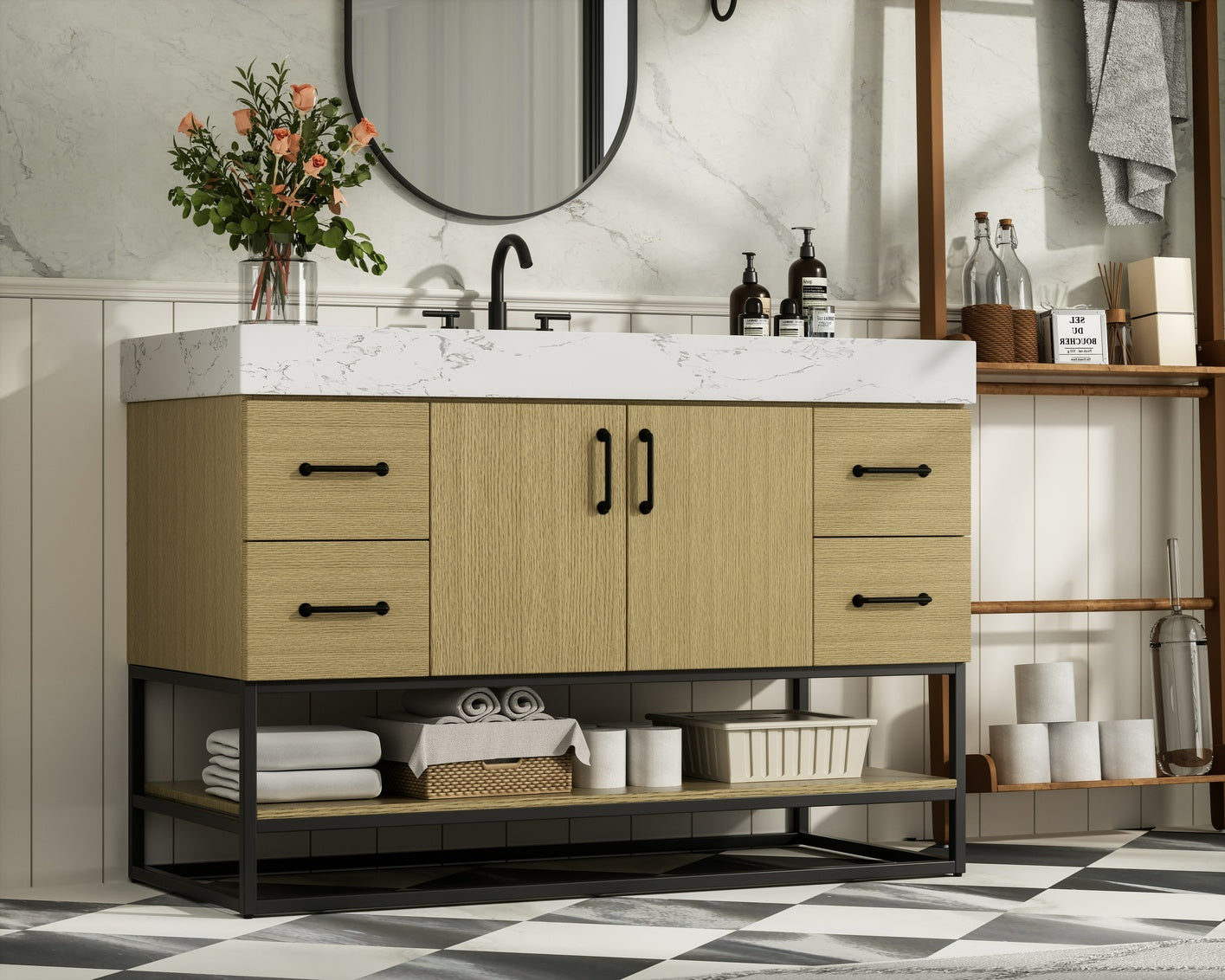 48 inch Single Bathroom Vanity in Honey Brown VF29248MHB