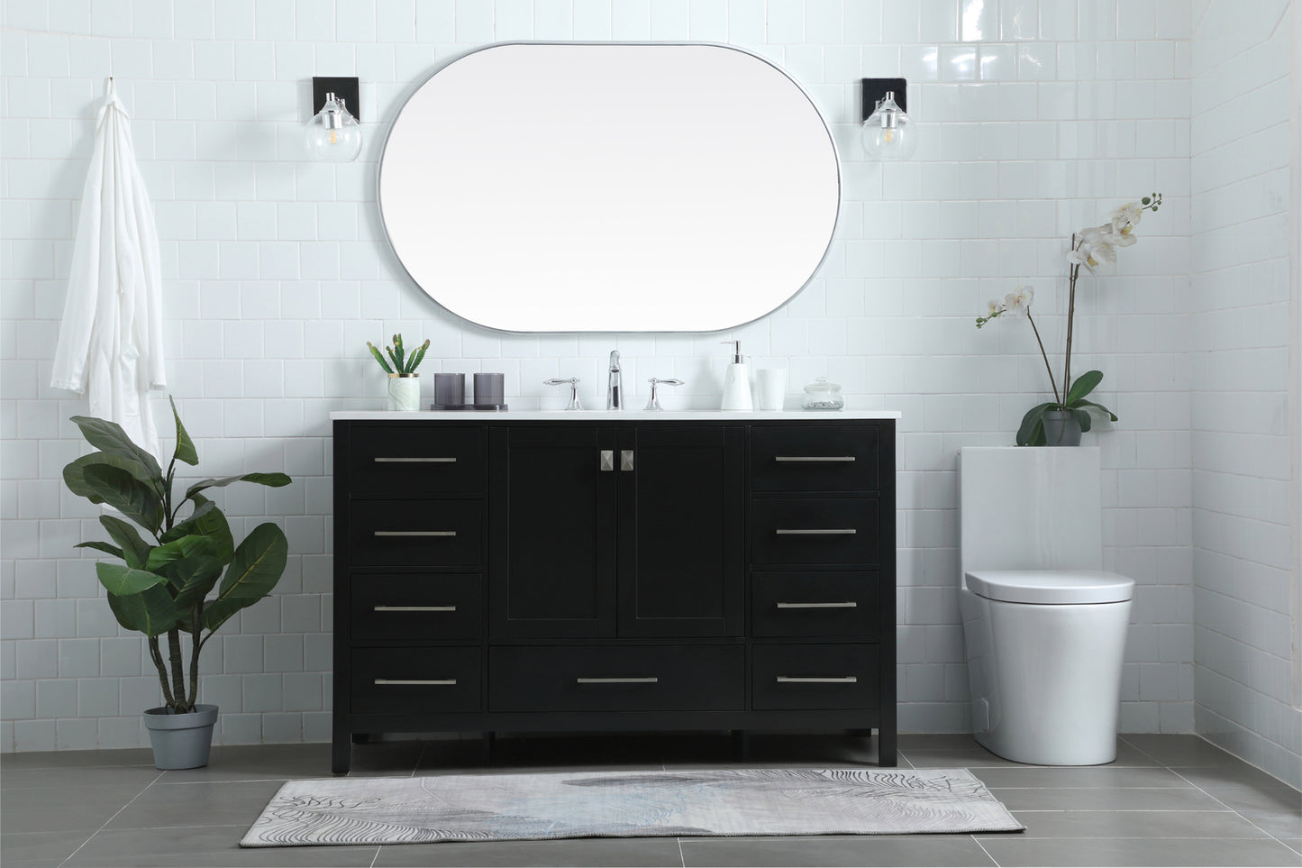 Irene Vanity Cabinet 9Dw2Dr 54x22x34 Black VF18854BK