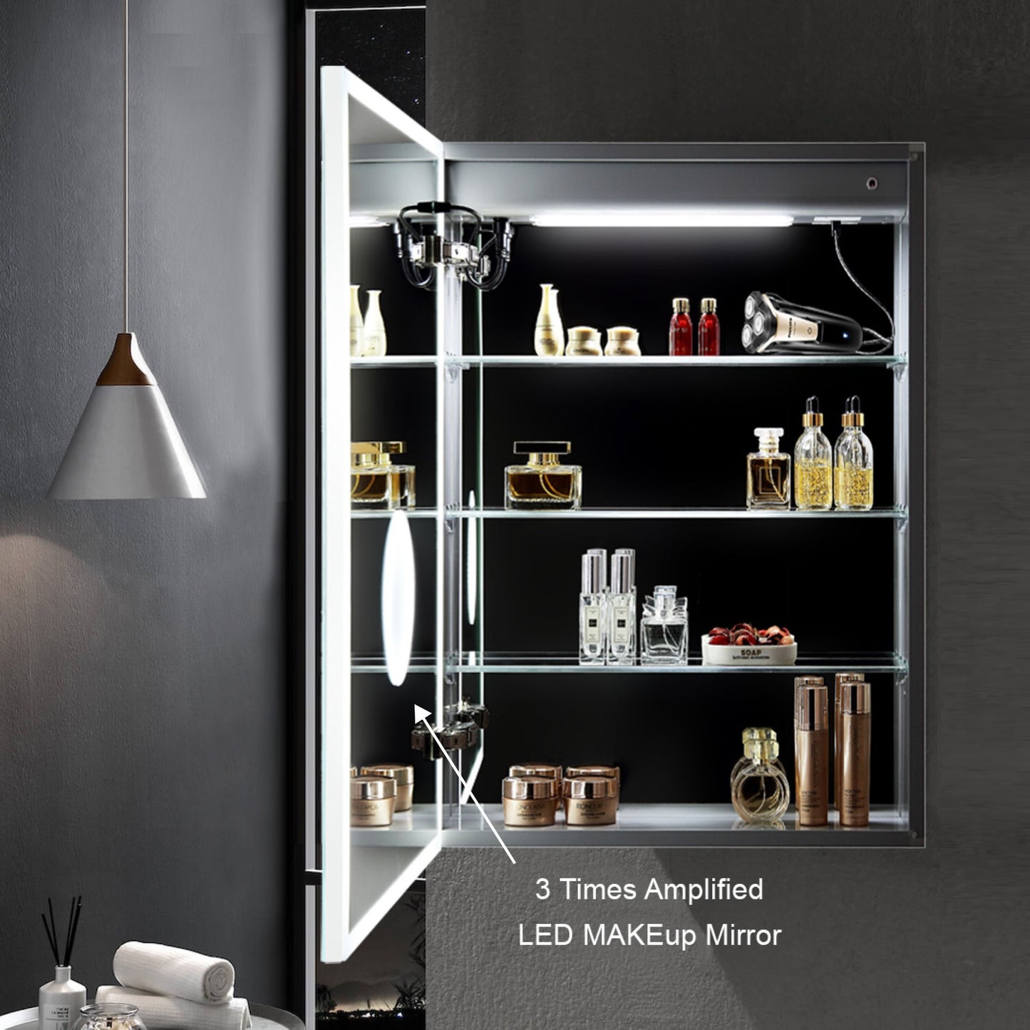 Sirius – LED Medicine Cabinet with Clock