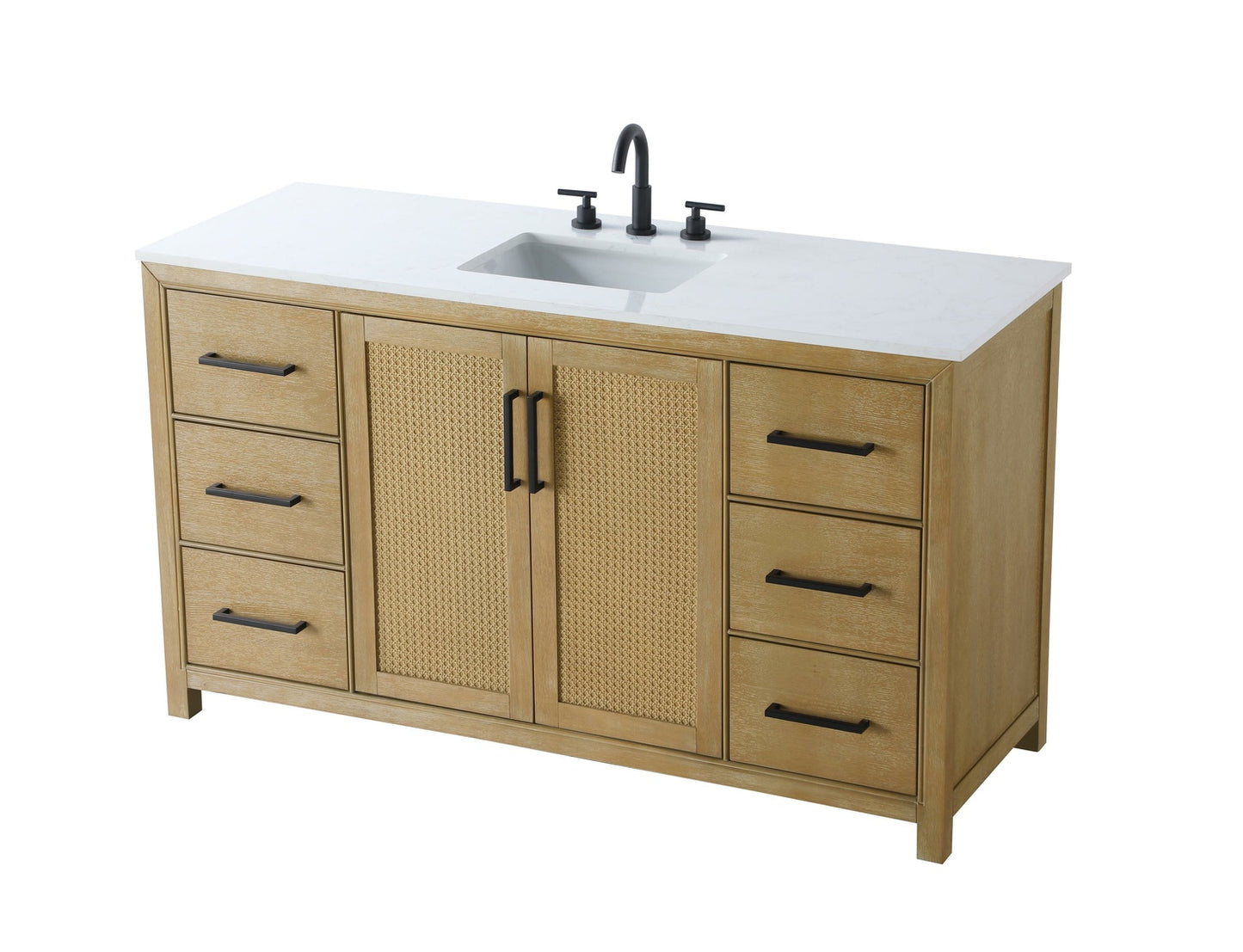 60 Inch Single Bathroom Vanity In Linen Oak VF29560LO