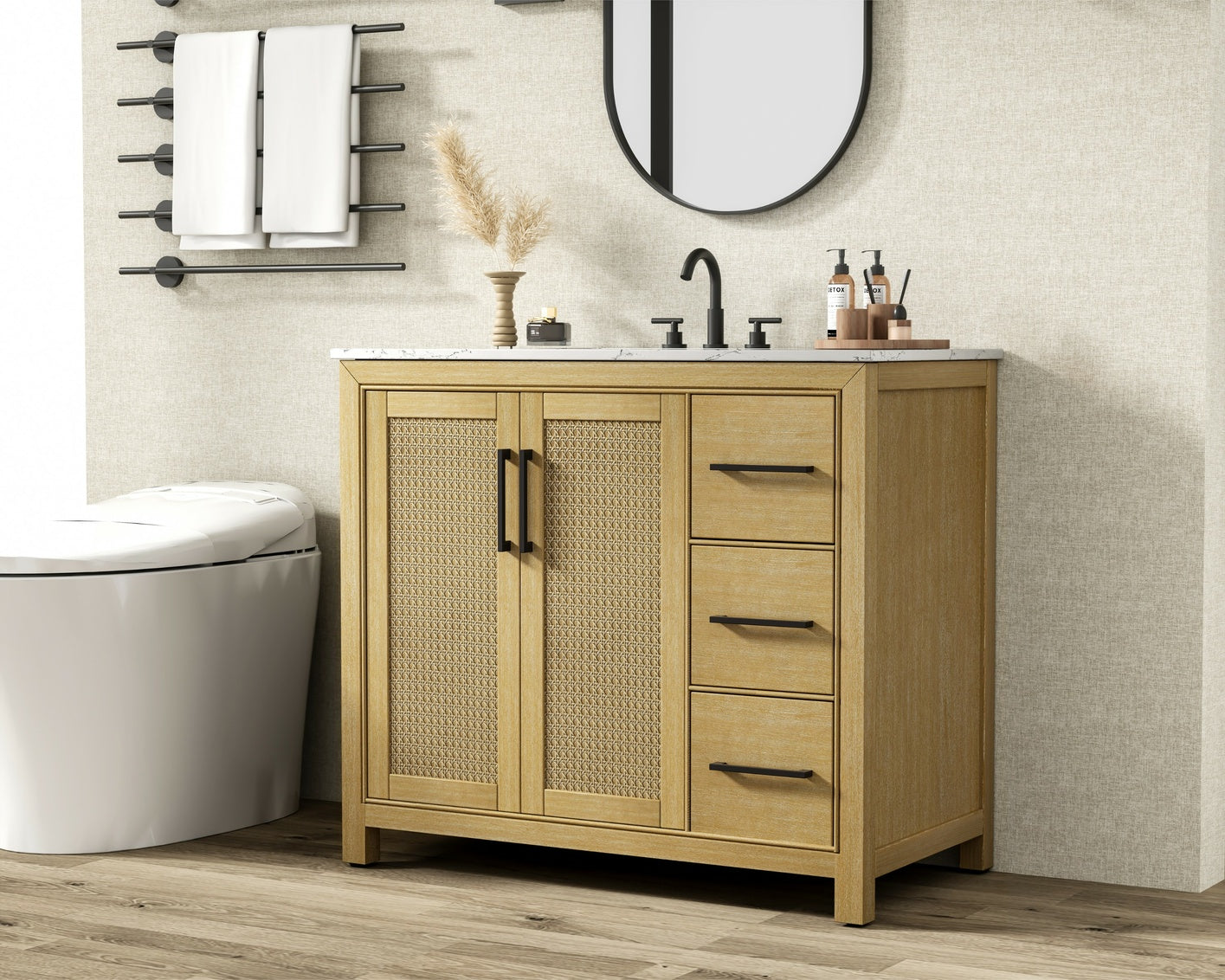 42 Inch Single Bathroom Vanity In Linen Oak VF29542LO