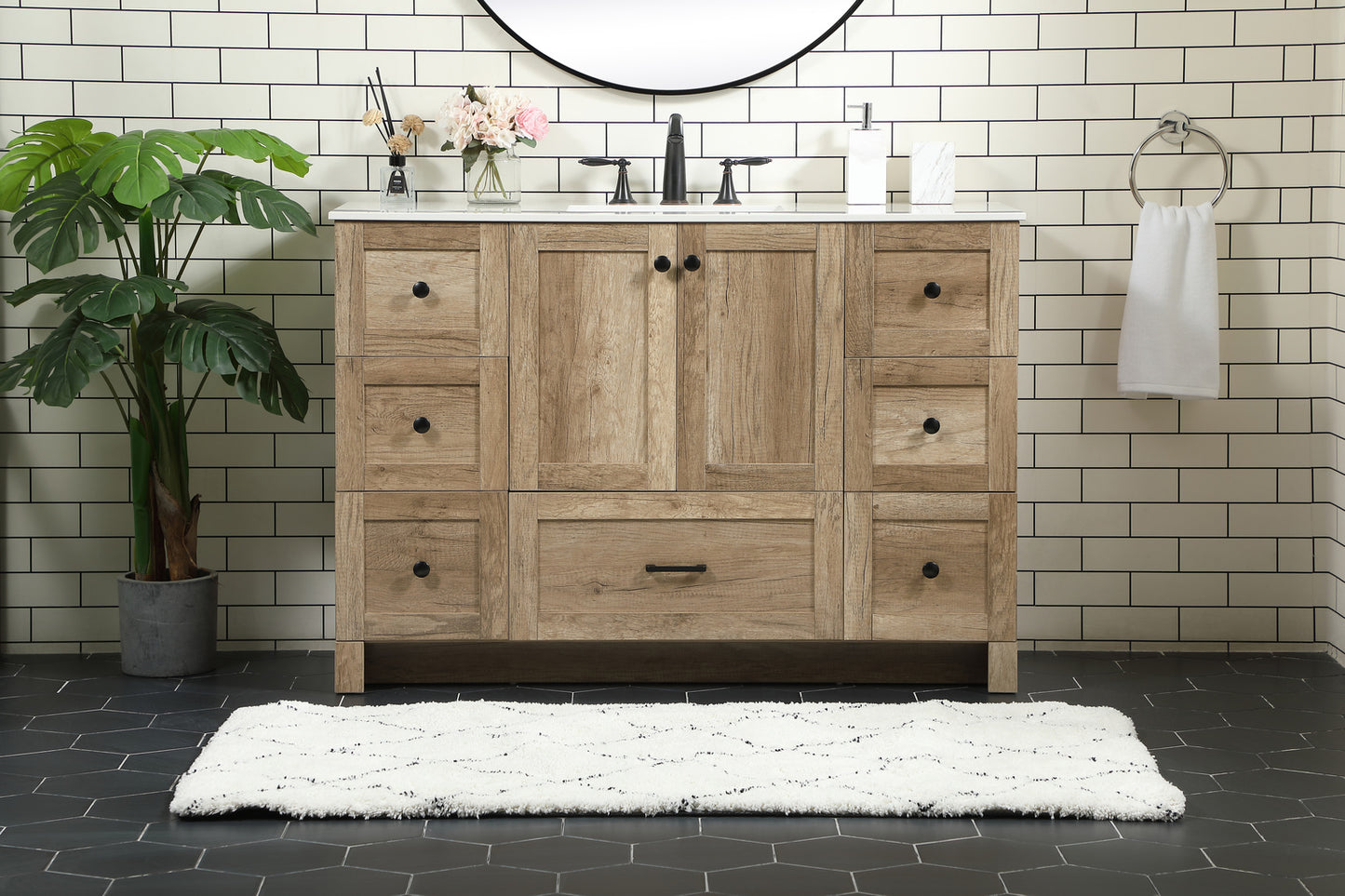48 inch Single bathroom vanity in natural oak VF2848NT