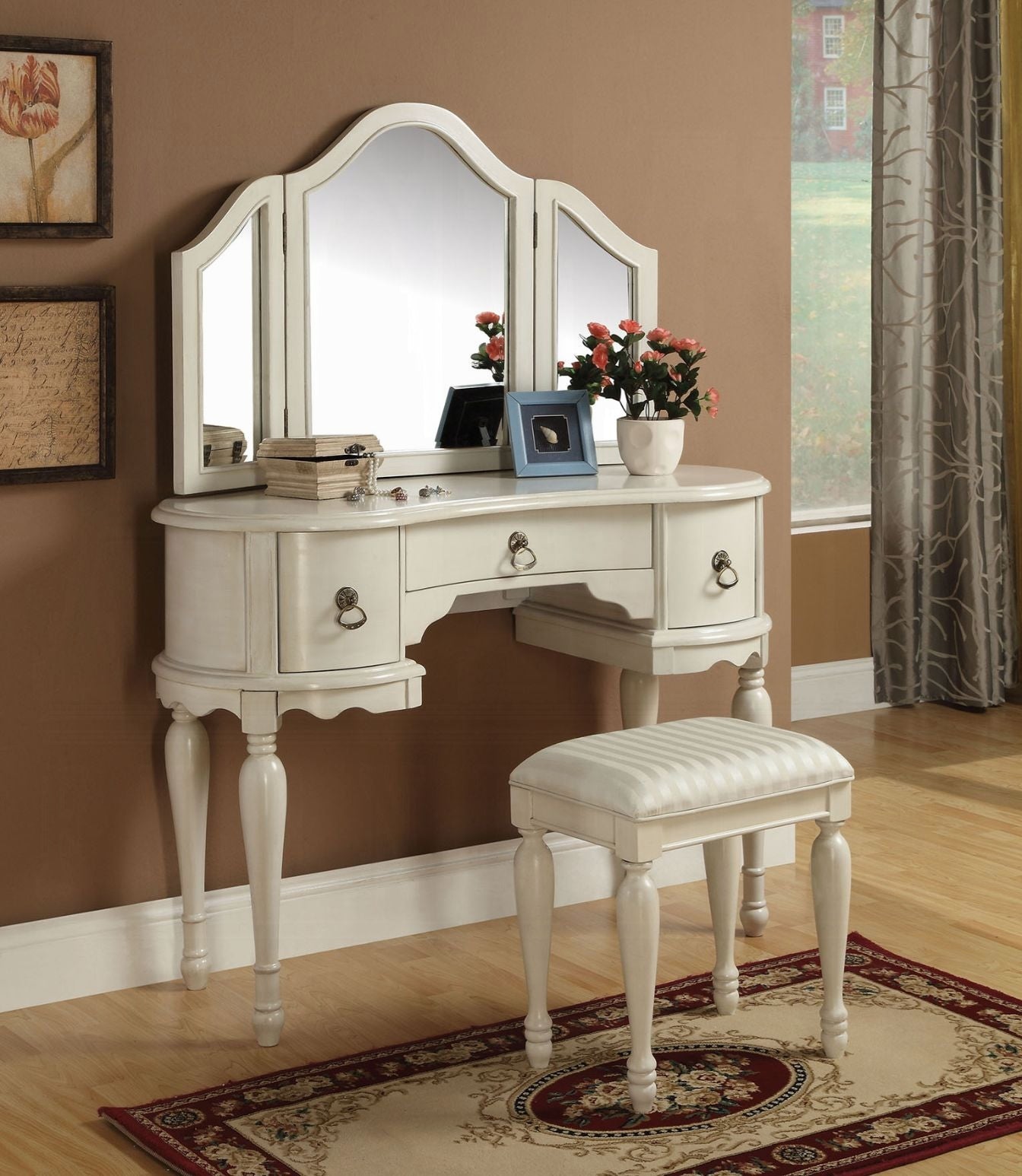 Nina White Makeup Vanity - 90024