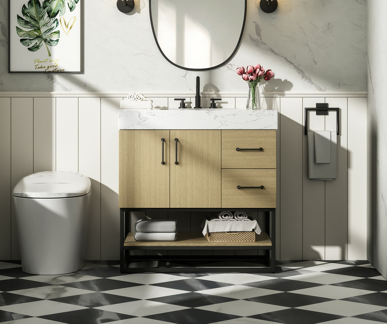 32 inch Single Bathroom Vanity in Honey Brown VF29232MHB