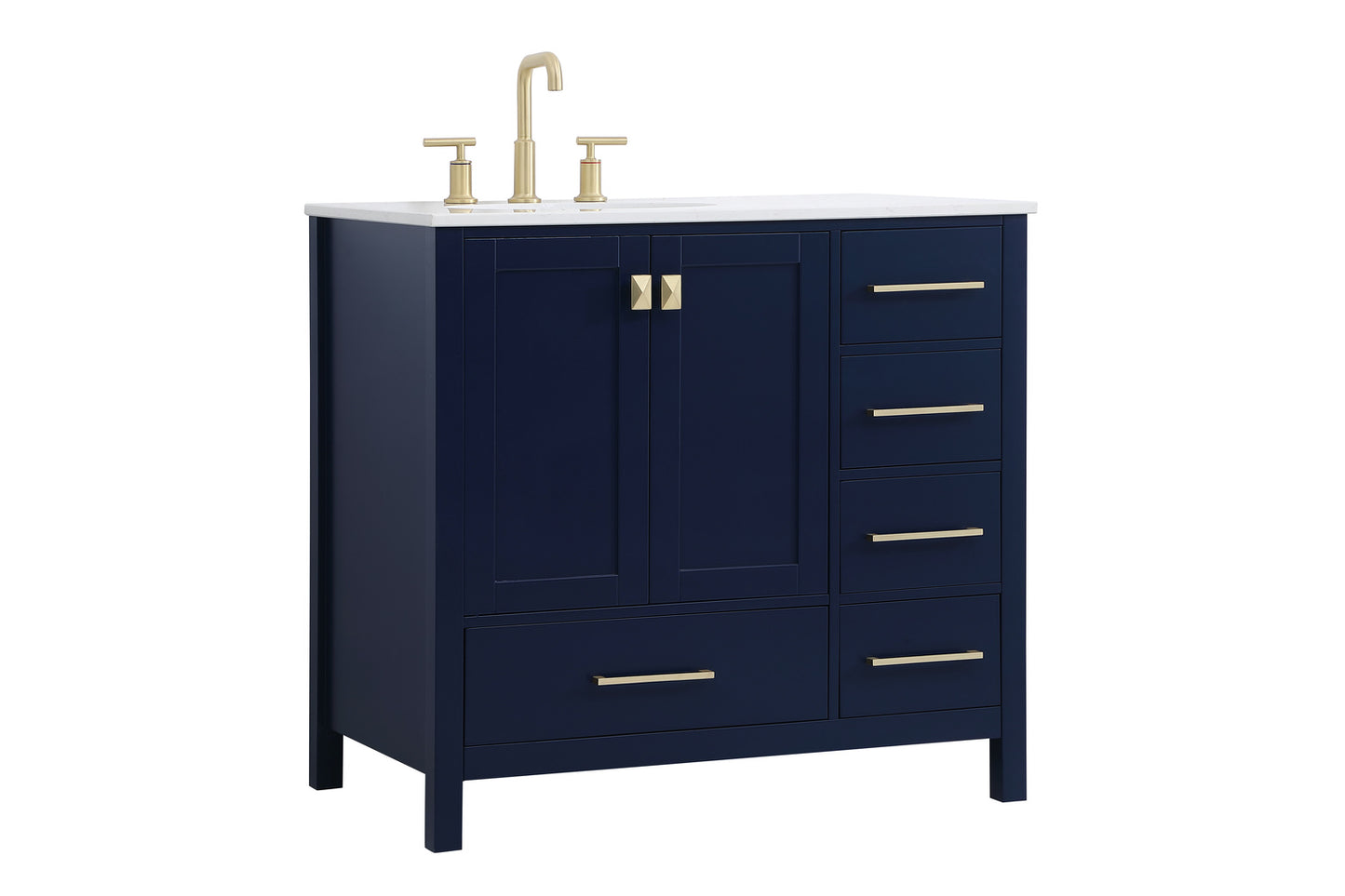 36 inch Single Bathroom Vanity in Blue VF18836BL