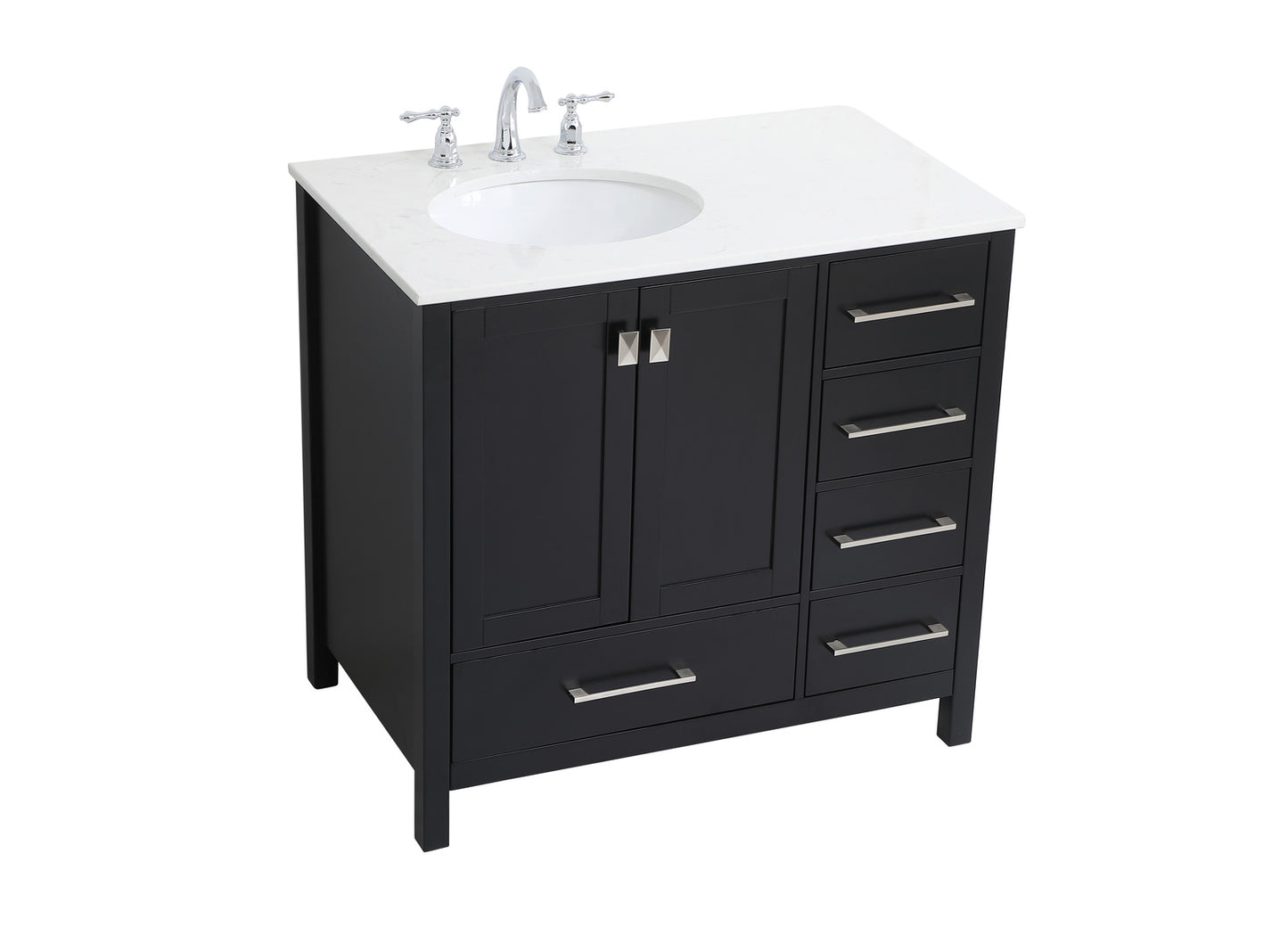 36 inch Single Bathroom Vanity in Black VF18836BK
