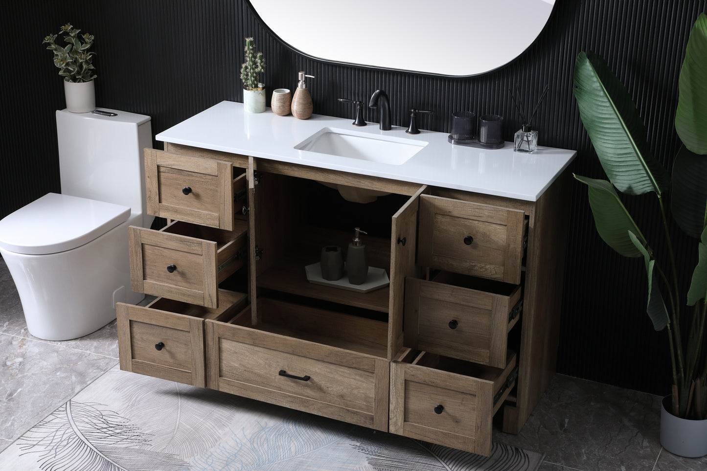 54 inch Single bathroom vanity in natural oak VF2854NT