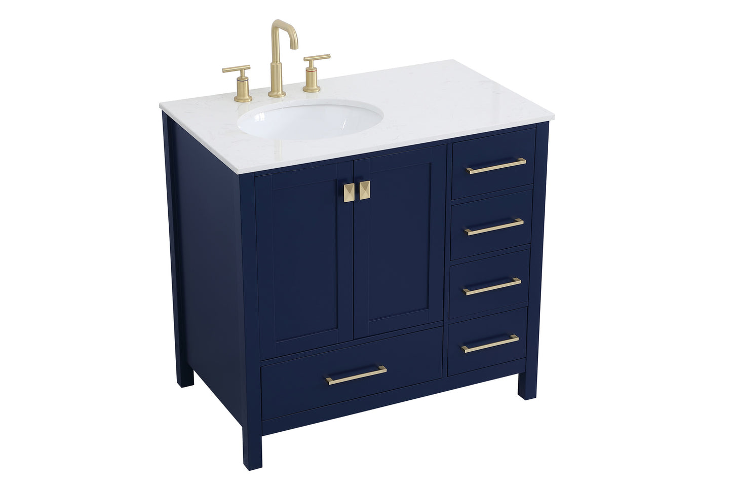 36 inch Single Bathroom Vanity in Blue VF18836BL