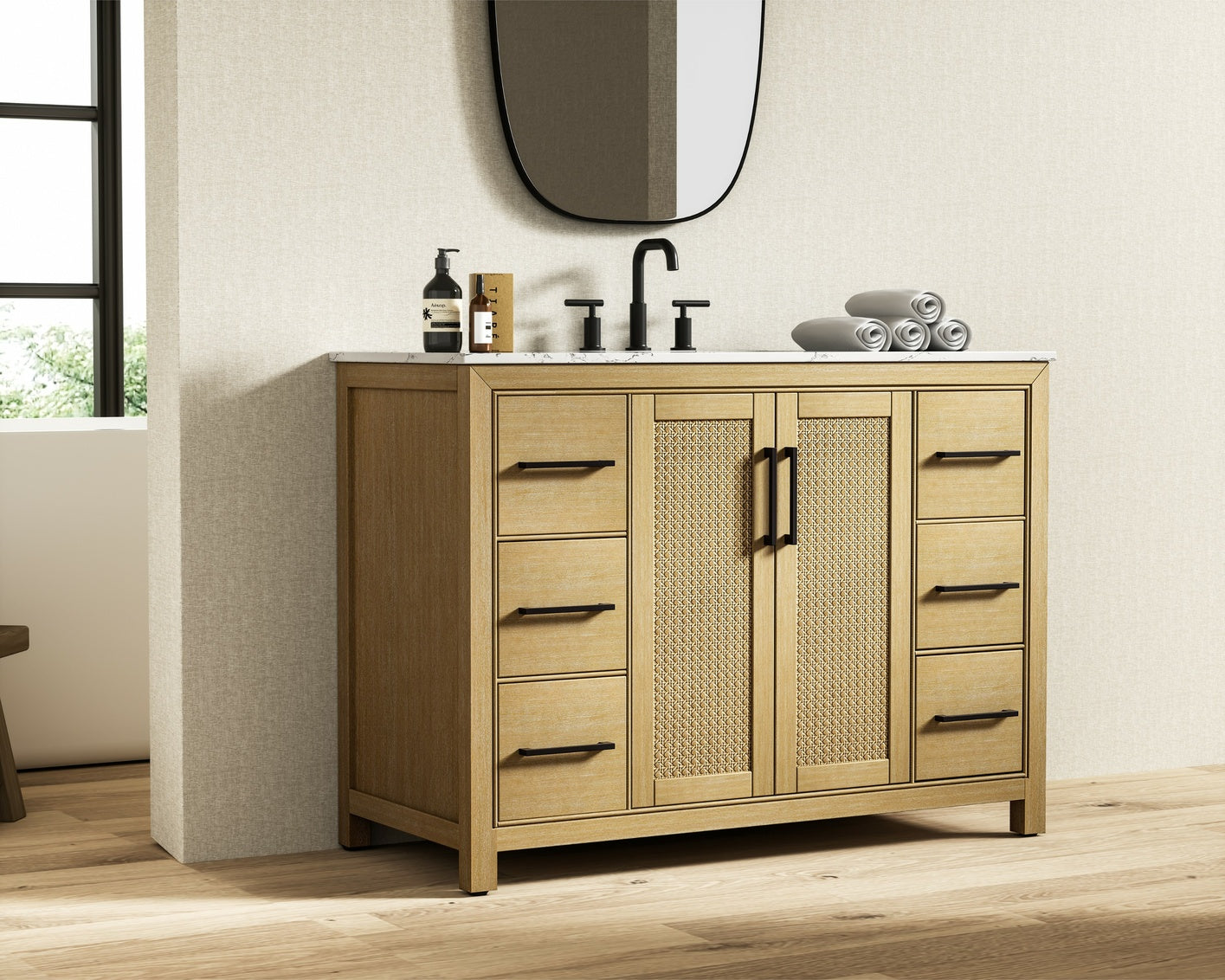 48 Inch Single Bathroom Vanity In Linen Oak VF29548LO