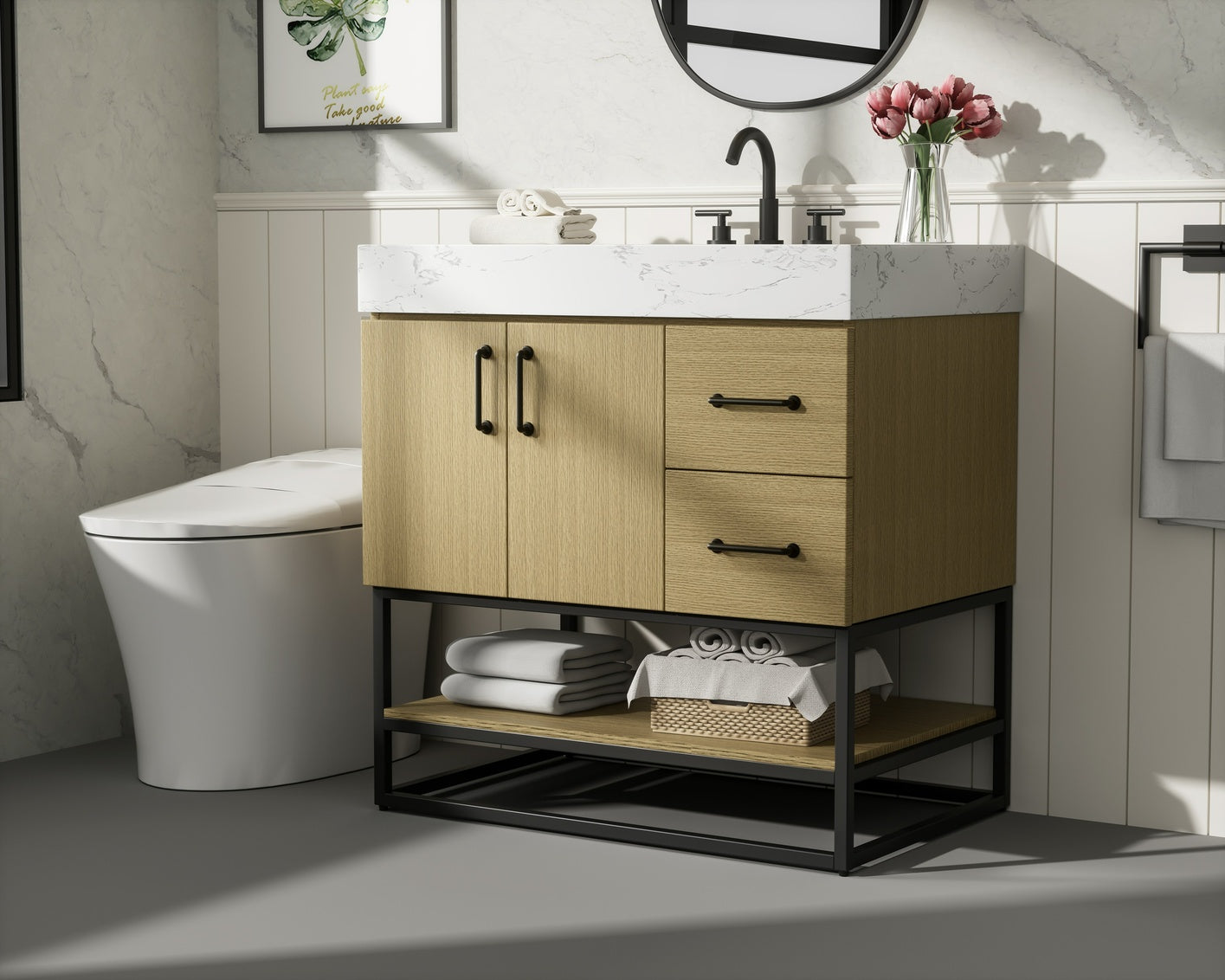 32 inch Single Bathroom Vanity in Honey Brown VF29232MHB