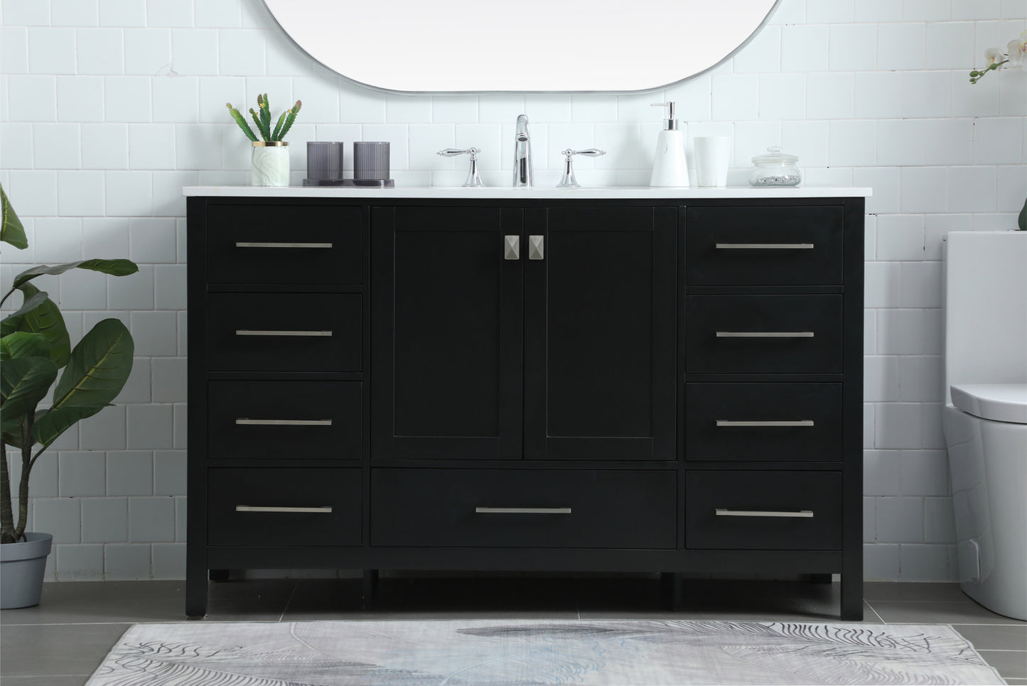 Irene Vanity Cabinet 9Dw2Dr 54x22x34 Black VF18854BK