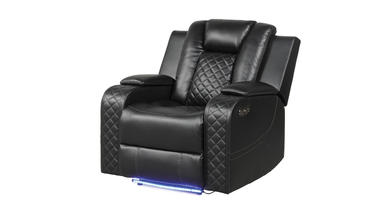 BENZ 3 PC Power Reclining Livingroom Set - BLACK