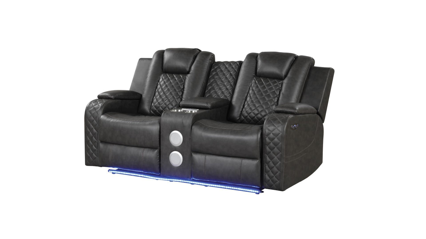 BENZ 3 PC POWER RECLINING SOFA SET - GRAY