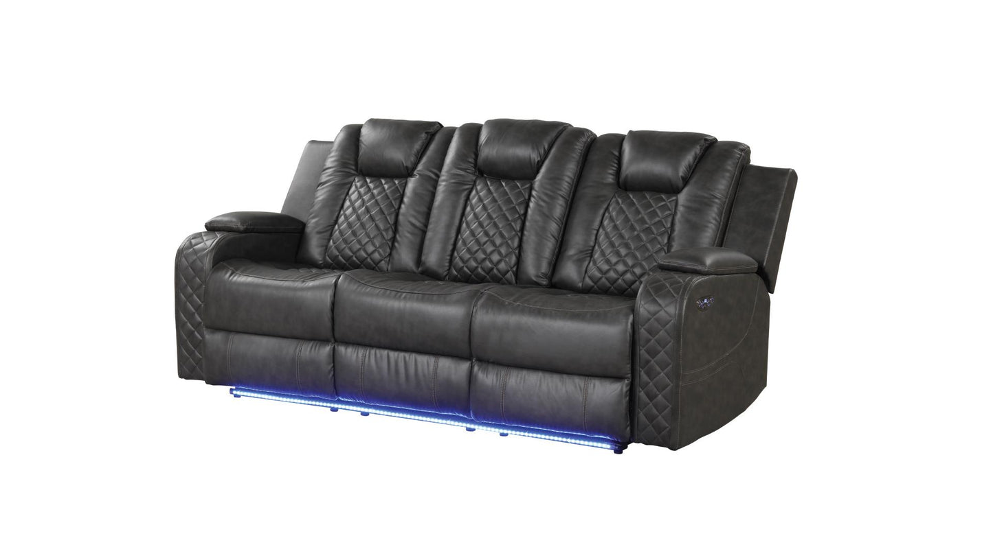 BENZ 3 PC POWER RECLINING SOFA SET - GRAY