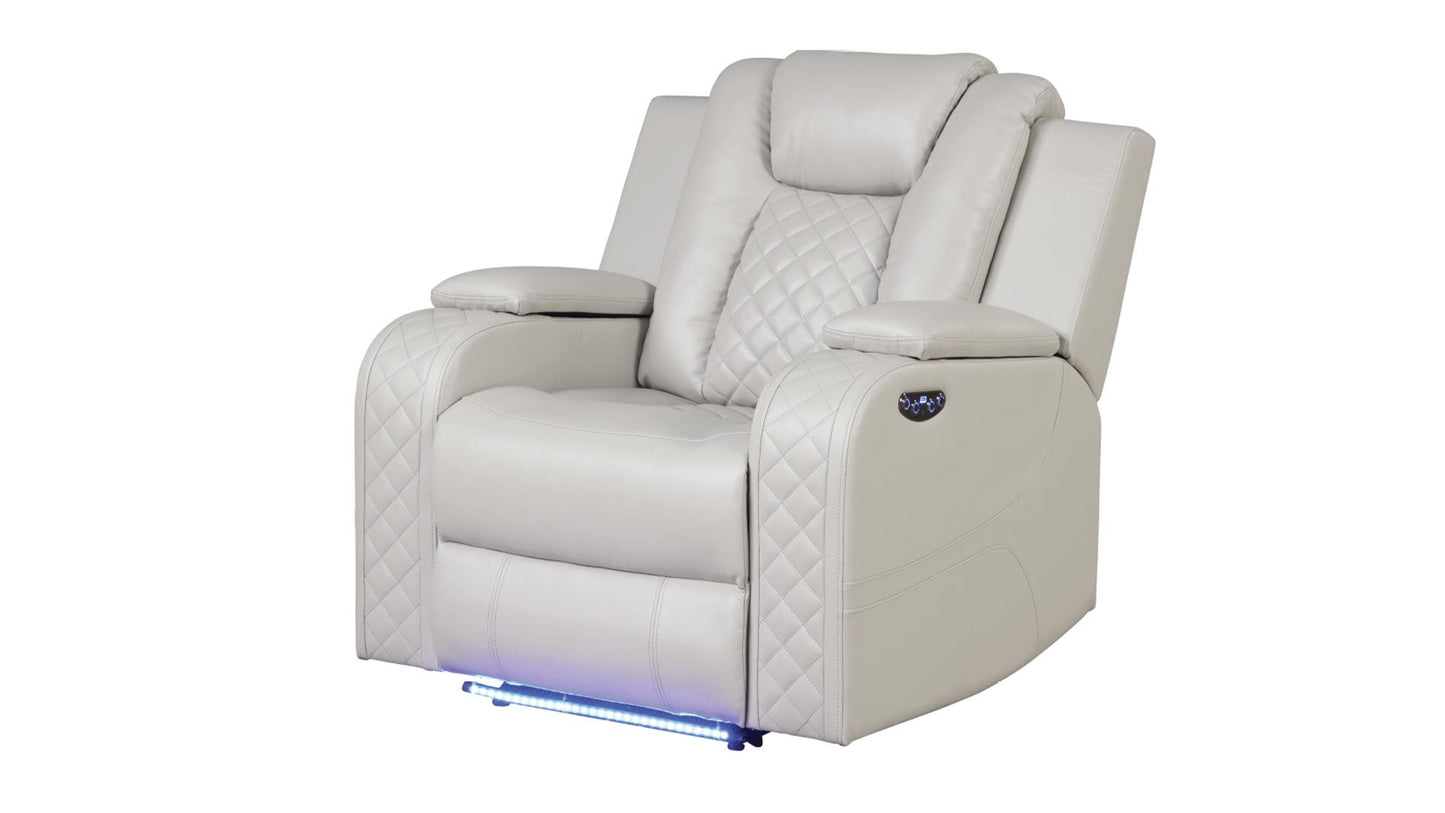 BENZ 3 PC POWER RECLINING SOFA SET - ICE