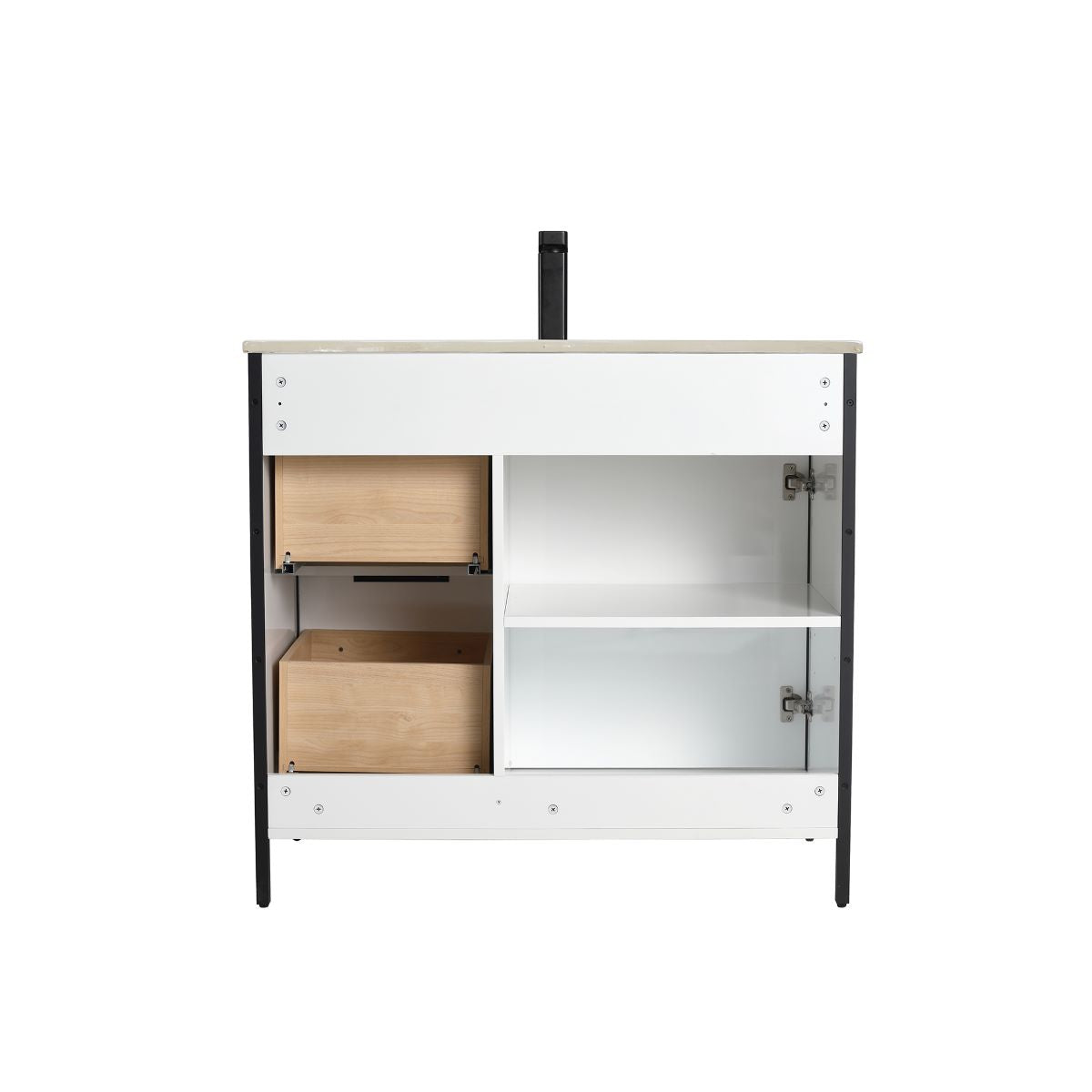 Glossy White Zurich 36″ Vanity with Ceramic Top-Mount Basin