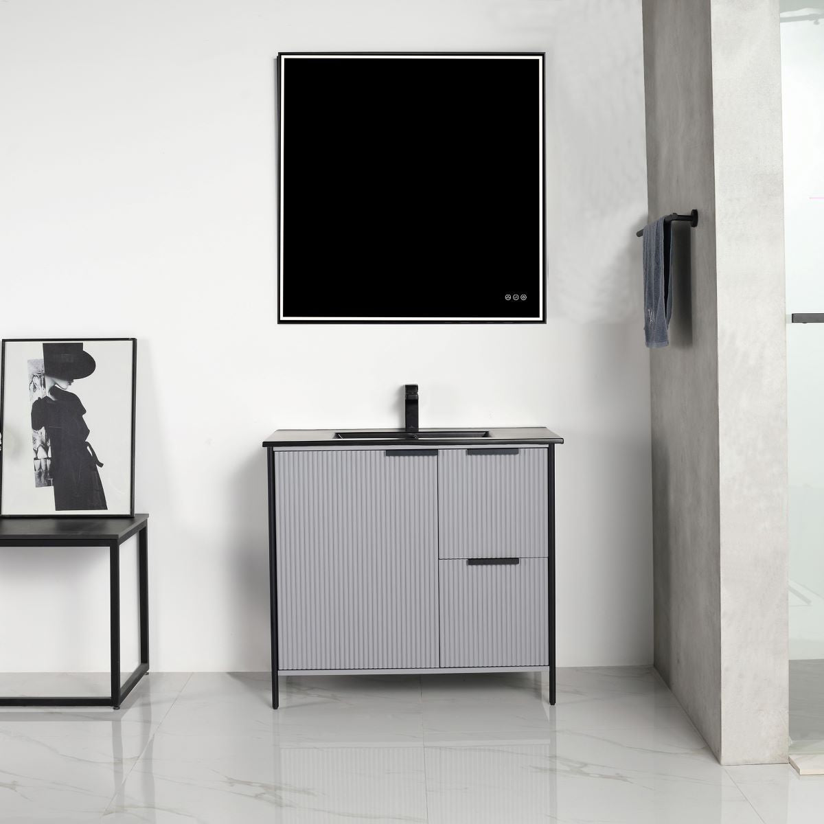 Zurich 36″ Metal Gray Vanity
