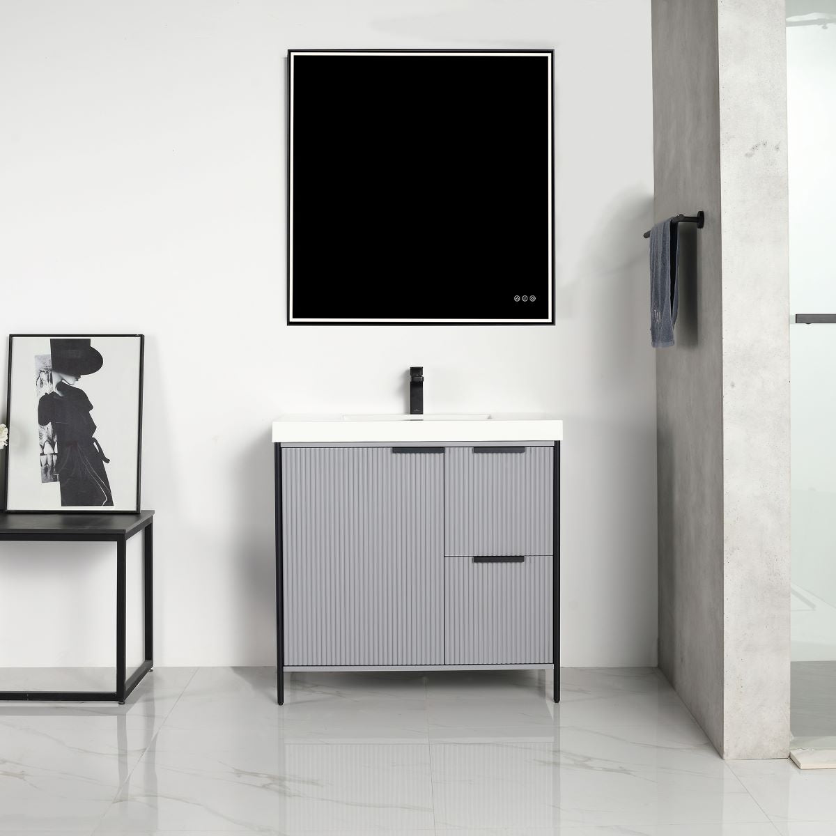 Zurich 36″ Metal Gray Vanity