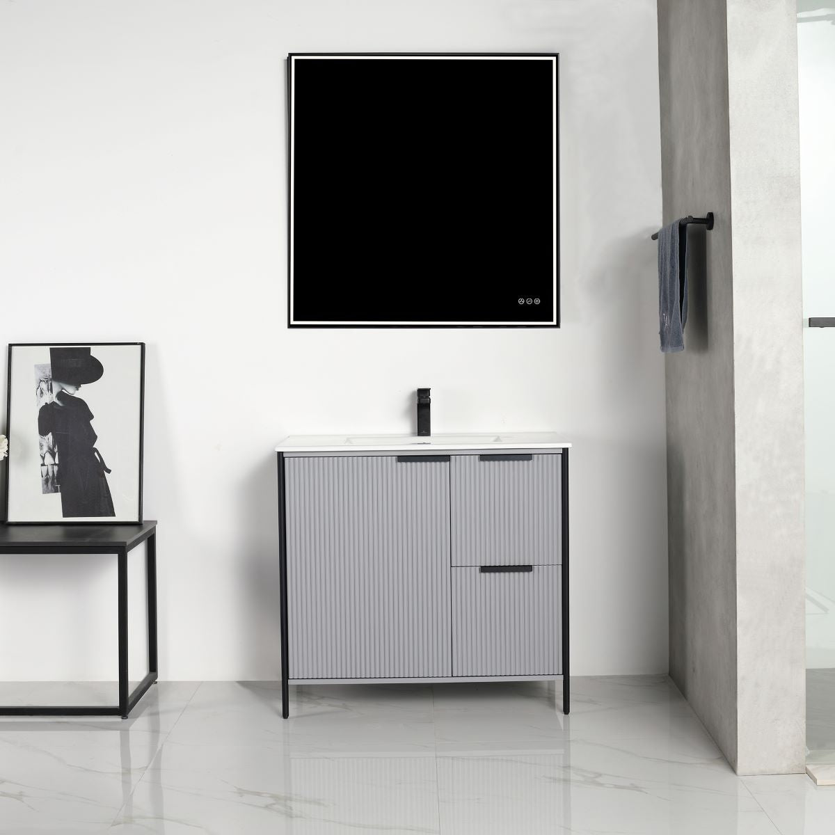 Zurich 36″ Metal Gray Vanity