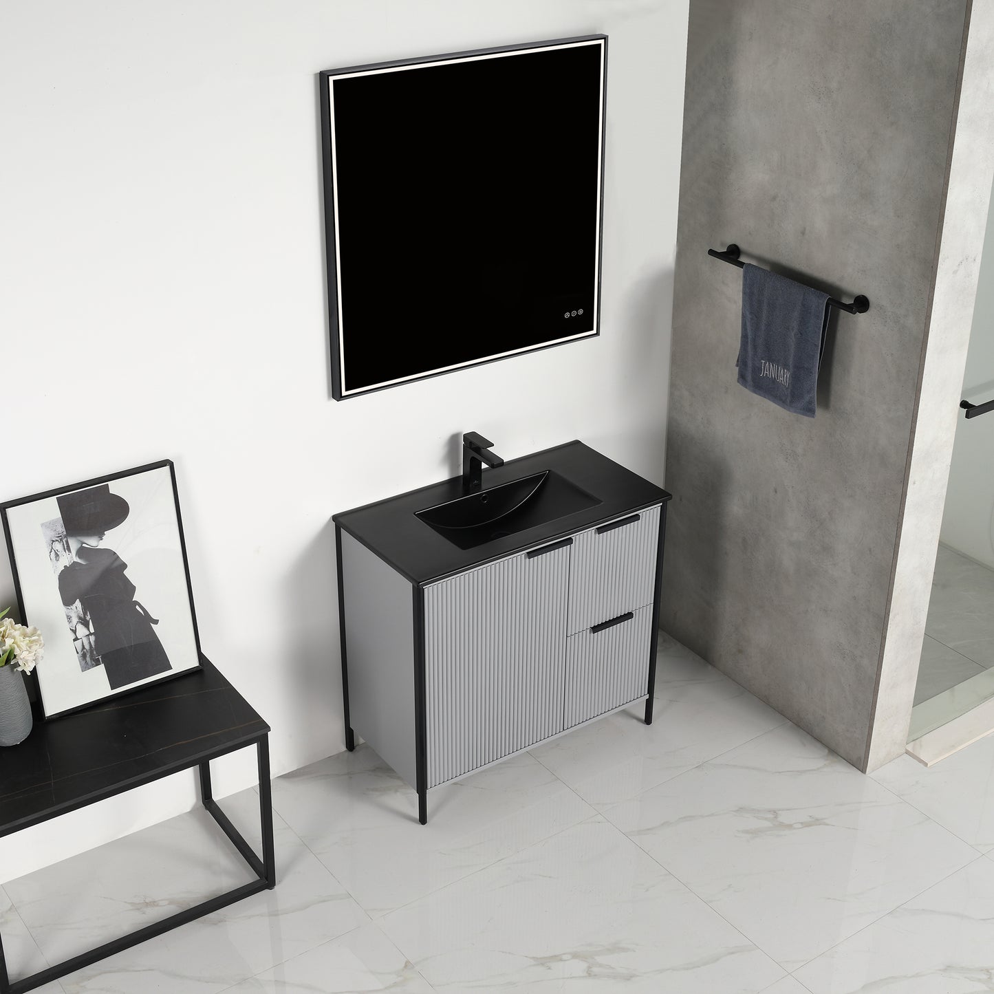 Zurich 36″ Metal Gray Vanity