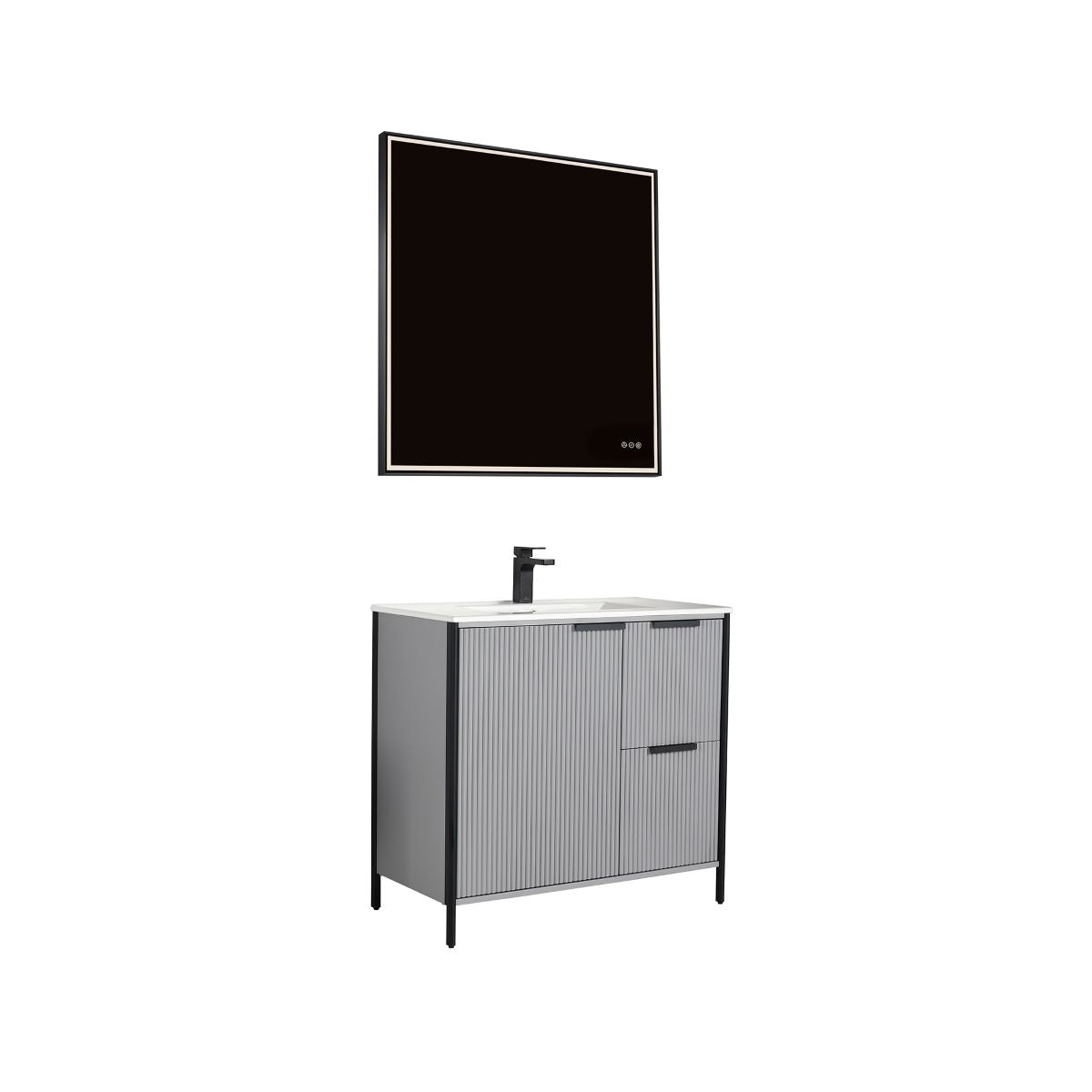 Zurich 36″ Metal Gray Vanity