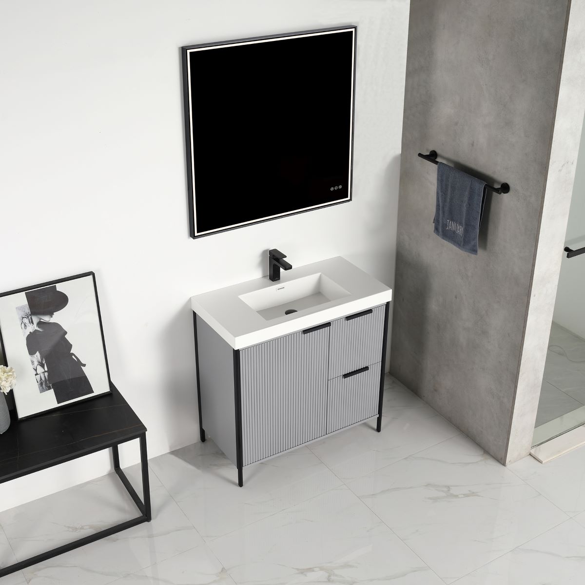 Zurich 36″ Metal Gray Vanity